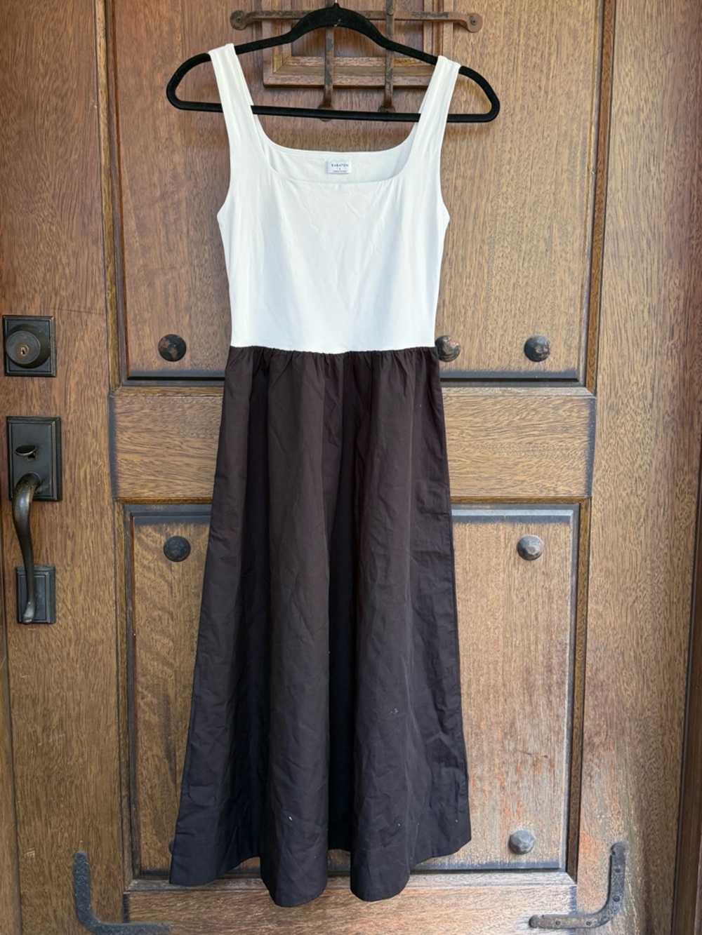 Aritza Babaton Cream& Black Midi Square Neck Size S